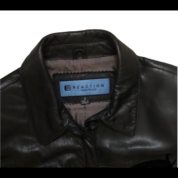 KENNETH Cole Reaction Black Buttery Leather Jacket with Waist Seam size Small - Picture 6 of 6